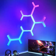 إضاءة RGB على شكل حرف Y ذكية مع تطبيق Tuya – تحكم عبر الجوال والريموت – 6 قطع