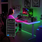 شريط إضاءة نيون LED ذكي RGB متعدد الالوان للطاولة – تحكم عبر الواي فاي والبلوتوث – متوافق مع Alexa وGoogle - بطول 5 امتار