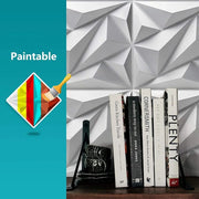 16 قطعه الواح ديكور للحائط - ثلاثية الابعاد بتصميم ماسي الشكل وبملمس بارز - مصنوعة من PVC - بحجم 30*30 سانتي