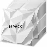 لوحات جدارية بتصميم ماسي ثلاثي الأبعاد - مقاس 30 × 30 سم - مجموعة من 16 قطعة