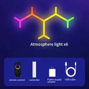 إضاءة RGB على شكل حرف Y ذكية مع تطبيق Tuya – تحكم عبر الجوال والريموت – 6 قطع
