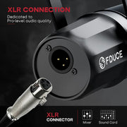 ميكروفون ديناميكي SL40X XLR للتسجيل الصوتي والبودكاست والألعاب والبث المباشر والأذاعة من اف دي يو سي اي - ميكروفون معدني بالكامل بتصميم قلبي وتقنية عزل الصوت