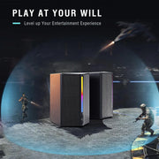 مكبرات صوت AmpliGame A20 للكمبيوتر مع تحكم في مستوى الصوت مكبرات صوت للألعاب بإضاءة ار جي بي سلكية مع كيبل صوت بمدخل AUX 3.5 ملم للابتوب وشاشة الجوال والتابلت من فيفين