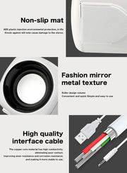 مكبرات صوت للكمبيوتر - مكبرات صوت تعمل بالكمبيوتر 6 واط - مكبر صوت USB لشاشة الكمبيوتر المكتبي/الكمبيوتر واللاب توب - مكبر صوت للالعاب
