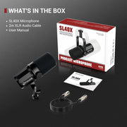 ميكروفون ديناميكي SL40X XLR للتسجيل الصوتي والبودكاست والألعاب والبث المباشر والأذاعة من اف دي يو سي اي - ميكروفون معدني بالكامل بتصميم قلبي وتقنية عزل الصوت