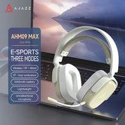 سماعة AJAZZ AHM09 MAX ثلاثي الوضع مع زمن انتقال منخفض، تتميز بمحركات ديناميكية 50 مم، و عمر بطارية مذهل يصل إلى 47 ساعة، ووسادات اذن مريحة