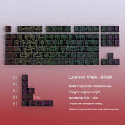 ازرار كيبورد مكونة من 97 زر - تصميم طبوغرافي  - keycaps