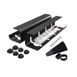 صينية ادارة الكيبلات اسفل المكتب - عبوة من قطعتين - تخزين اسفل المكتب فائق المتانة للحفاظ على كيبلات المكتب مرتبة