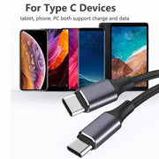 كابل USB-C إلى USB-C سريع الشحن - مضفر
