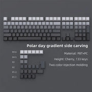 ازرار كيبورد مكونة من 133 زر - الوان متدرجة مع نقش جانبي   - keycaps