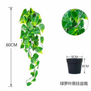 Artificial potted plants in black pots - 4 different shapes