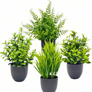 Artificial Potted Plants with Black Pots - 5 Assorted Designs