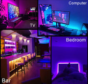 شريط إضاءة RGB 5050 ذكي – تحكم بلوتوث + ريموت 24 زر – كثافة 30 LED لكل متر