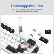 لوحة مفاتيح ميكانيكية AG68 – 68 مفتاح سلكية، دعم Hot-Swap لجميع المفاتيح، إضاءة خلفية RGB، عجلة تحكم، اتصال USB-C، اداء العاب متوازن