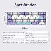 لوحة مفاتيح ميكانيكية AJAZZ AK680 سلكية – 68 مفتاح، إضاءة RGB، Hot-Swap، USB-C، اداء العاب وكتابة احترافيه