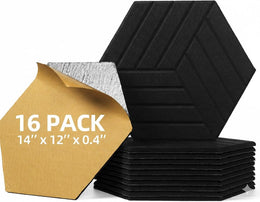 عبوة من 16 قطعة عازلة للصوت، بلاط جدران سداسي الشكل